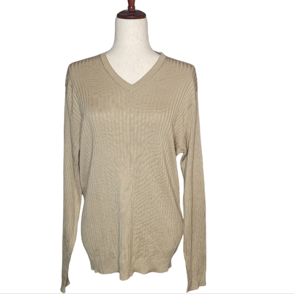 NWOT Ralph Lauren Purple Label Silk Ribbed Sweater Size Large - Picture 1 of 12